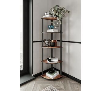 Stewehome Γωνιακή βιβλιοθήκη 5 επιπέδων από MDF για κλασική διακόσμηση Καφέ 34x160x34 cm 748252 |  Βιβλιοθήκες στο espiti
