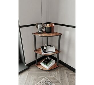 Stewehome Γωνιακή βιβλιοθήκη 3 επιπέδων από MDF Καφέ 34x34x71 cm 956729 |  Βιβλιοθήκες στο espiti