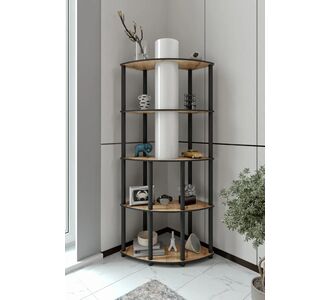 Stewehome Γωνιακή βιβλιοθήκη με φωτιστικό από MDF για διπλή κατεύθυνση Εκρού 68x24x140 cm 443670 |  Βιβλιοθήκες στο espiti