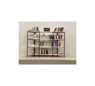 Stewehome Διακοσμητική μεταλλική βιβλιοθήκη με 4 ράφια για γραφείο και σαλόνι Καφέ 120x30x123 cm 467272 |  Βιβλιοθήκες στο espiti