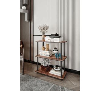 Stewehome Διακοσμητική βιβλιοθήκη 3 επιπέδων από MDF σε ορθογώνιο σχήμα Καφέ 60x30x65 cm 346438 |  Βιβλιοθήκες στο espiti
