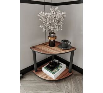 Stewehome Γωνιακή βιβλιοθήκη από MDF με δύο ράφια Καφέ 34x34x34 cm 107422 |  Βιβλιοθήκες στο espiti