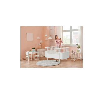 Stewehome Κούνια κρεβάτι από MDF με δυνατότητα επέκτασης και συρτάρια λευκό 80x60x60 cm 637940 |  Παιδικά έπιπλα στο espiti