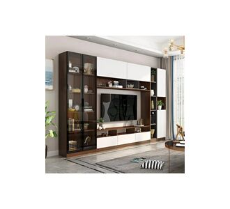 Stewehome Μοντέρνα επιτοίχια σύνθεση τηλεόρασης με ράφια από σανίδα μελαμίνης Πολύχρωμο 100x200x100 cm 535263 |  Έπιπλα τηλεόρασης στο espiti