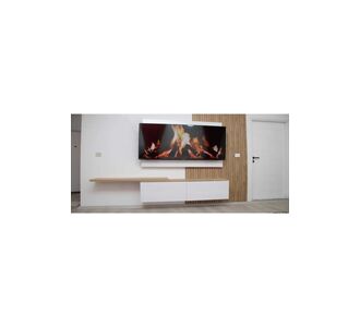 Stewehome Μοντέρνα επιτοίχια μονάδα τηλεόρασης με ντουλάπι από σανίδα μελαμίνης Λευκό 150x30x40 cm 242562 |  Έπιπλα τηλεόρασης στο espiti