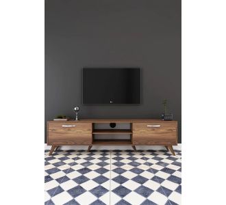 Stewehome Μοντέρνο έπιπλο τηλεόρασης με ράφια από Συνθετικό ξύλο Καφέ 180x35x49 cm 701883 |  Έπιπλα τηλεόρασης στο espiti