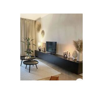 Stewehome μοντέρνα επιπλοσύνθεση τηλεόρασης με ντουλάπι από Συνθετικό ξύλο Μαύρο 300x30x40 cm 931255 |  Έπιπλα τηλεόρασης στο espiti