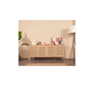 Stewehome Σκανδιναβικός κονσόλα με τέσσερις πόρτες και ράφι Καφέ 180x41x80 cm 460962 |  Βιτρίνες - Έπιπλα εισόδου στο espiti