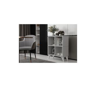 Stewehome Λευκή κονσόλα με ράφι και πόδια Λευκό 65x30x80 cm 260398 |  Βιτρίνες - Έπιπλα εισόδου στο espiti