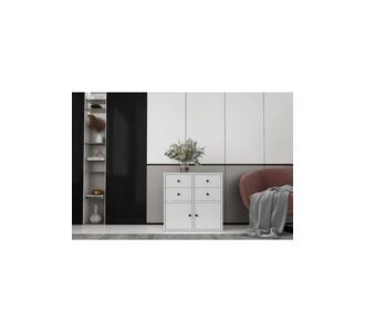Stewehome Κονσόλα με δύο πόρτες και τέσσερα συρτάρια χωρίς πλαίσιο Λευκό 65x30x30 cm 681776 |  Βιτρίνες - Έπιπλα εισόδου στο espiti