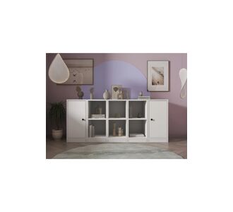 Stewehome Κονσόλα με ράφια και ντουλάπια Λευκό 161x40x72 cm 742609 |  Βιτρίνες - Έπιπλα εισόδου στο espiti