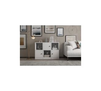 Stewehome Κονσόλα με ράφι και ντουλάπι Λευκό 40x98x72 cm 838675 |  Βιτρίνες - Έπιπλα εισόδου στο espiti