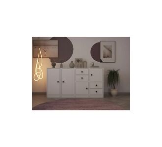 Stewehome Κονσόλα με ντουλάπια και συρτάρια Λευκό 131x40x72 cm 342394 |  Βιτρίνες - Έπιπλα εισόδου στο espiti