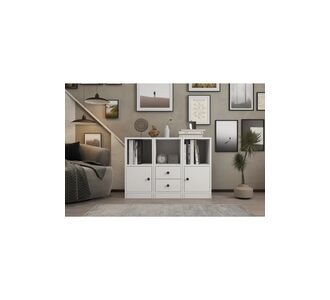 Stewehome Κονσόλα με ράφι πόρτα και συρτάρι Λευκό 97x98x72 cm 899265 |  Βιτρίνες - Έπιπλα εισόδου στο espiti