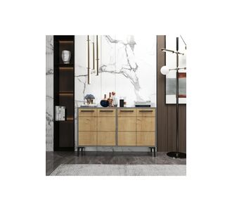 Stewehome Μοντέρνα βάση τηλεόρασης από Συνθετικό ξύλο με ντουλάπι και ράφι 120x30x75 cm 486012 |  Βιτρίνες - Έπιπλα εισόδου στο espiti