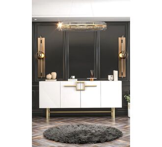 Stewehome Κονσόλα με πόδια και ντουλάπια 150x35x48 cm 807155 |  Βιτρίνες - Έπιπλα εισόδου στο espiti