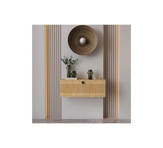 Stewehome Κονσόλα τοίχου με πόρτα από 100% MDF country στιλ Καφέ 69x26 cm 383373 |  Βιτρίνες - Έπιπλα εισόδου στο espiti