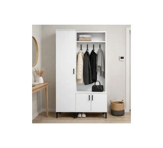 Stewehome Λευκή ντουλάπα μοντέρνου στιλ Λευκό 100x45x184 cm 428383 |  Καλόγεροι -Κρεμάστρες στο espiti