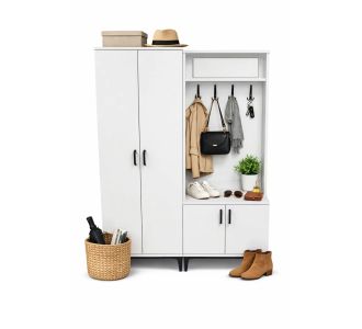 Stewehome Ντουλάπα 2 θυρών Λευκό 120x184x184 cm 769481 |  Καλόγεροι -Κρεμάστρες στο espiti