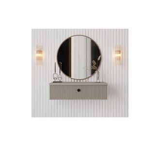 Stewehome Σκανδιναβικός κονσόλα MDF τοίχου με καπάκι σε χρώμα άμμου Μπεζ 69x20x26 cm 513939 |  Βιτρίνες - Έπιπλα εισόδου στο espiti