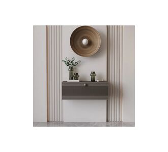 Stewehome Κονσόλα τοίχου με πόρτα από 100% MDF country στιλ Γκρι 69x26x24 cm 964501 |  Βιτρίνες - Έπιπλα εισόδου στο espiti