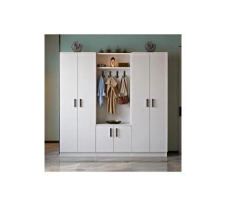 Stewehome Ντουλάπα παπουτσιών με 6 πόρτες Λευκό 180x35x182 cm 162203 |  Καλόγεροι -Κρεμάστρες στο espiti