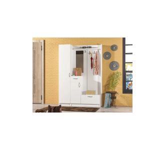 Stewehome λευκή ντουλάπα εισόδου παπουτσοθήκη από μοριοσανίδα Λευκό 185x127x36 cm 474467 |  Καλόγεροι -Κρεμάστρες στο espiti
