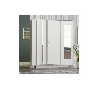 Stewehome Ντουλάπα εισόδου με καθρέφτη και συρόμενες πόρτες Λευκό 119x43x185 cm 351120 |  Καλόγεροι -Κρεμάστρες στο espiti