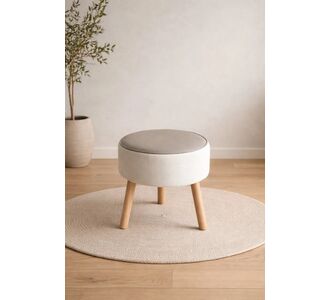 Stewehome Πούφ με ξύλινα πόδια Μπεζ 35x35 cm 637753 |  Πουφ στο espiti