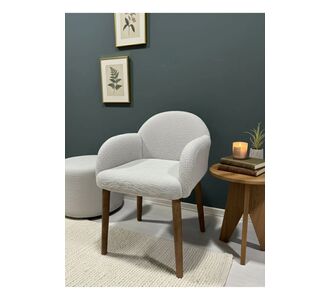 Stewehome πολυθρόνα πουφ με ξύλινα πόδια Εκρού 50x50 cm 315630 |  Πολυθρόνες σαλονιού στο espiti