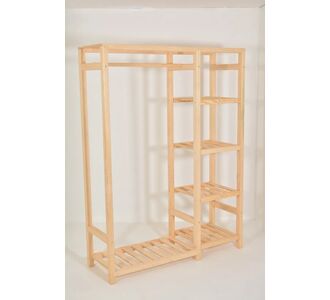 Stewehome Ανοιχτή ντουλάπα από ξύλο πεύκου Καφέ 150x45x45 cm 680090 |  Καλόγεροι -Κρεμάστρες στο espiti