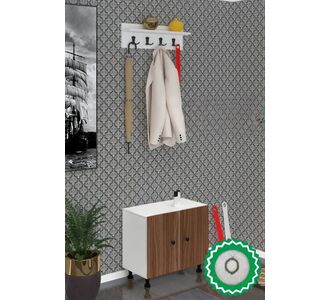 Stewehome παπουτσοθήκη και κρεμάστρα εισόδου με χωρητικότητα για εννέα ζευγάρια παπούτσια Καφέ 80x53x53 cm 638881 |  Καλόγεροι -Κρεμάστρες στο espiti