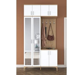 Stewehome μοντέρνο πορτμάντο με 8 πόρτες καθρέφτη ράφι κρεμάστρα παπουτσοθήκη και καλάθι Πολύχρωμο 120x37.5x240 cm 271984 |  Καλόγεροι -Κρεμάστρες στο espiti
