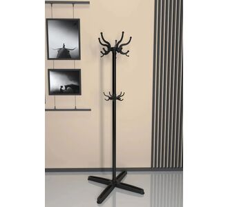 Stewehome Μεταλλική ρετρό κρεμάστρα ρούχων με πόδια για γραφείο ή σπίτι Μαύρο 72x170x170 cm 364201 |  Καλόγεροι -Κρεμάστρες στο espiti