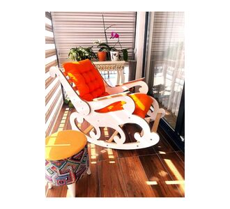 Stewehome λευκή κουνιστή πολυθρόνα ξεκούρασης τηλεόρασης από mdf χωρίς μαξιλάρι σκανδιναβικού στιλ Λευκό 993917 |  Πολυθρόνες τραπεζαρίας στο espiti