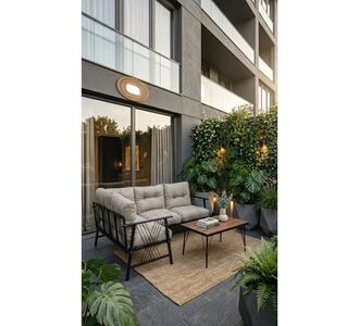 Stewehome Σετ μπαλκονιού και μπιστρό με γωνιακό κάθισμα μεταλλικό σκανδιναβικού στιλ ρετρό Μπεζ 70x45x72 cm 149783 |  Σετ τραπεζαρία κήπου στο espiti