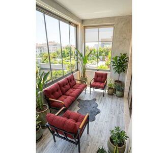 Stewehome μεταλλικό σετ καναπέ και πολυθρόνας για μπαλκόνι κήπο καφέ 514312 |  Σετ τραπεζαρία κήπου στο espiti