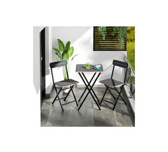 Stewehome Σετ τραπεζιού και καρεκλών μπαλκονιού και μπιστρό από MDF μοντέρνο Γκρι 55x55x70 cm 902819 |  Σετ τραπεζαρία κήπου στο espiti