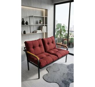 Stewehome Σετ μεταλλικού καναπέ διθέσιου για μπαλκόνι κήπο καφέ 731129 |  Σετ τραπεζαρία κήπου στο espiti