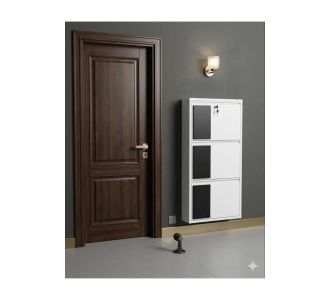 Stewehome Σετ 3 τεμαχίων μεταλλική παπουτσοθήκη με κλειδί και διακοσμητικό σχέδιο Λευκό 50x15x103 cm 573570 |  Παπουτσοθήκες στο espiti