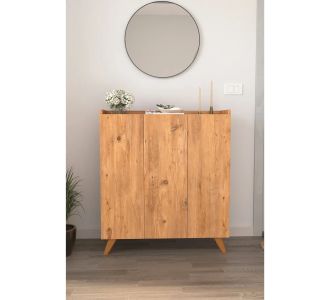 Stewehome Ντουλάπι παπουτσιών με 3 πόρτες και 8 ράφια από πεύκο για πολλαπλή χρήση 90x30x103 cm 549275 |  Παπουτσοθήκες στο espiti