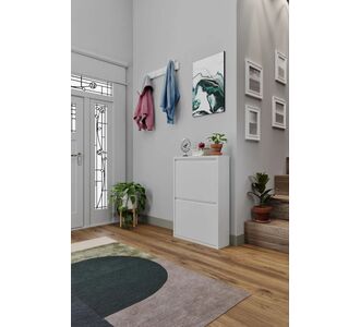 Stewehome Σετ 2 μεταλλικών παπουτσοθηκών σκανδιναβικού στιλ Λευκό 50x15x71 cm 925927 |  Παπουτσοθήκες στο espiti