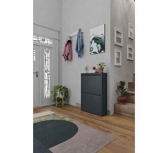Stewehome Σετ 2 μεταλλικών παπουτσοθηκών Γκρι 50x15x71 cm 923796 |  Παπουτσοθήκες στο espiti