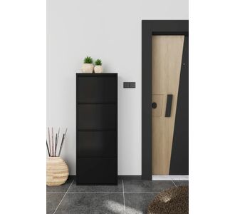 Stewehome Μεταλλική παπουτσοθήκη τεμαχίων 4 για είσοδο με μαγνητικό κλείσιμο Μαύρο 50x15x140 cm 435322 |  Παπουτσοθήκες στο espiti