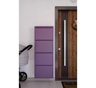 Stewehome Σετ 4 τεμαχίων μεταλλική παπουτσοθήκη σκανδιναβικού μοντέρνου στιλ Μωβ 50x15x136 cm 584558 |  Παπουτσοθήκες στο espiti