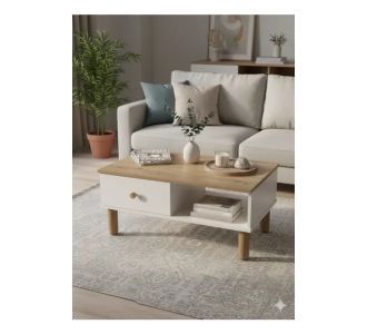 Stewehome μποέμ τραπεζάκι σαλονιού από πεύκο με απλή αντιτική όψη και ράφι Καφέ 92x49 cm 666858 |  Τραπεζάκια σαλονιού στο espiti