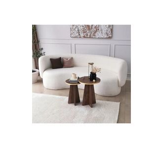 Stewehome Σετ 2 στρογγυλά τραπεζάκια σαλονιού σκανδιναβικού και μοντέρνου στιλ Καφέ 563768 |  Τραπεζάκια σαλονιού στο espiti