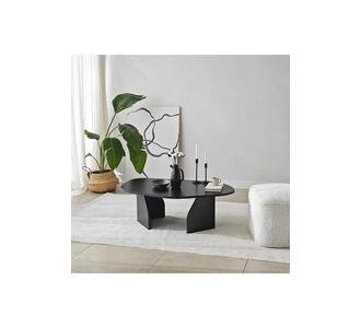 Stewehome τραπέζι σαλονιού μοντέρνο οβάλ Μαύρο 70x70x35 cm 977114 |  Τραπεζάκια σαλονιού στο espiti