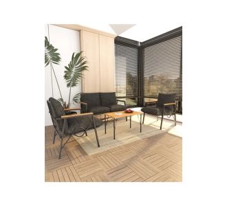 Stewehome Σετ καθιστικού από μέταλλο για μπαλκόνι κήπο καφέ με τραπέζι και 2 1 1 καρέκλες 70x40 cm 137538 |  Σετ τραπεζαρία κήπου στο espiti