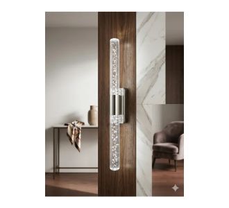 Stewehome Μοντέρνο φωτιστικό τοίχου LED μεσαίου μεγέθους 40 cm με ασημί φινίρισμα και λευκό LED 28986669 |  Απλίκες στο espiti